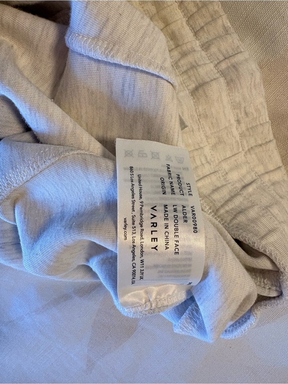 Varley Alder Cream Heathered Drawstring Waist Shorts-Size Medium - Picture 11 of 13